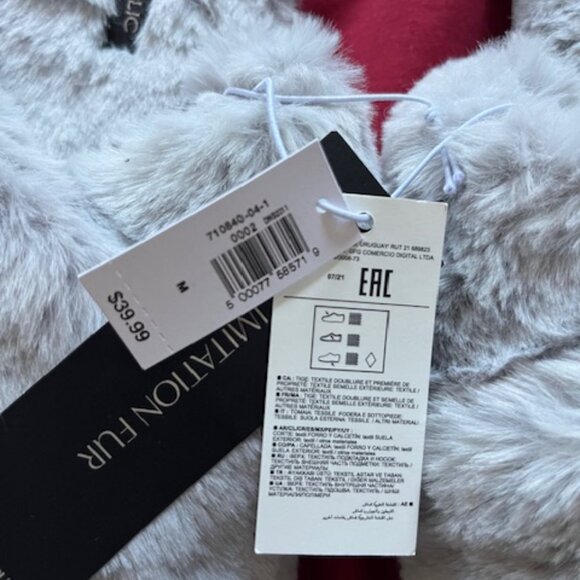 Banana Republic Factory Faux Fur Crossover Slipper Women's M - NWT - Picture 2 of 4